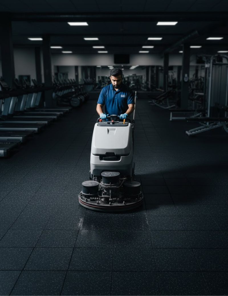 Professional gym floor cleaning Melbourne - rubber floor specialist